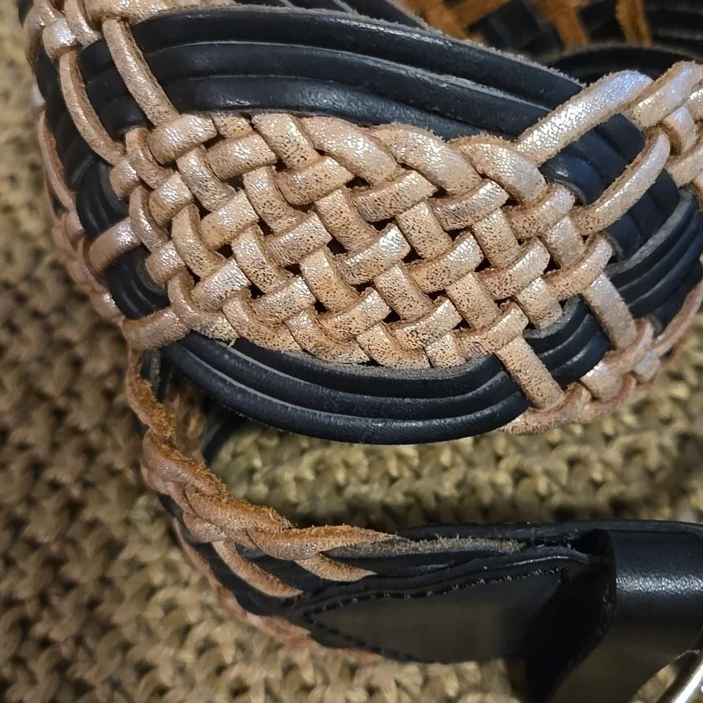 Linea Pelle Vintage Woven Braided Belt Size S